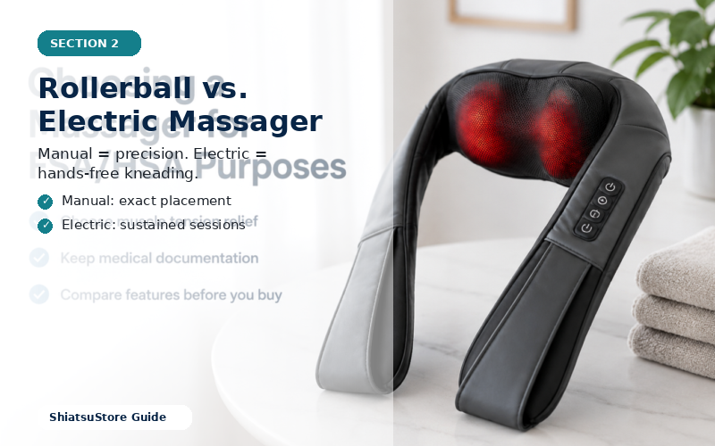 Rollerball vs. Electric Massager — rollerball massager for neck & back pain