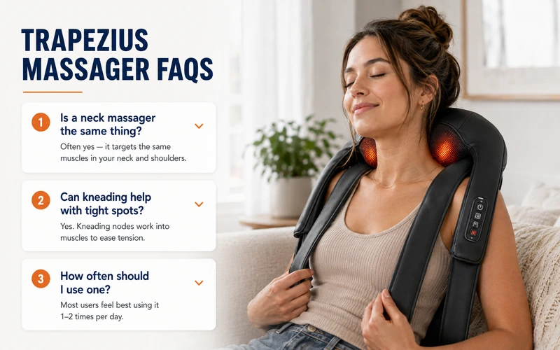 Frequently asked questions about trapezius massagers, tight spots, and usage