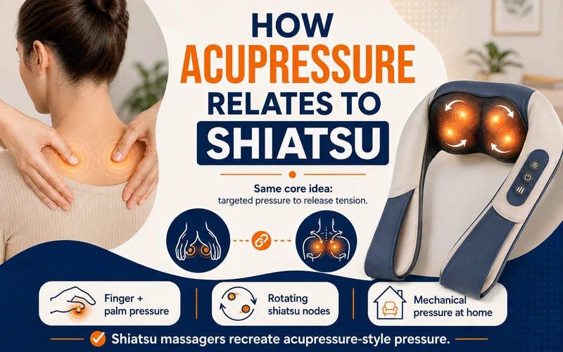 Acupressure and shiatsu share the same core idea of targeted pressure to release muscle tension