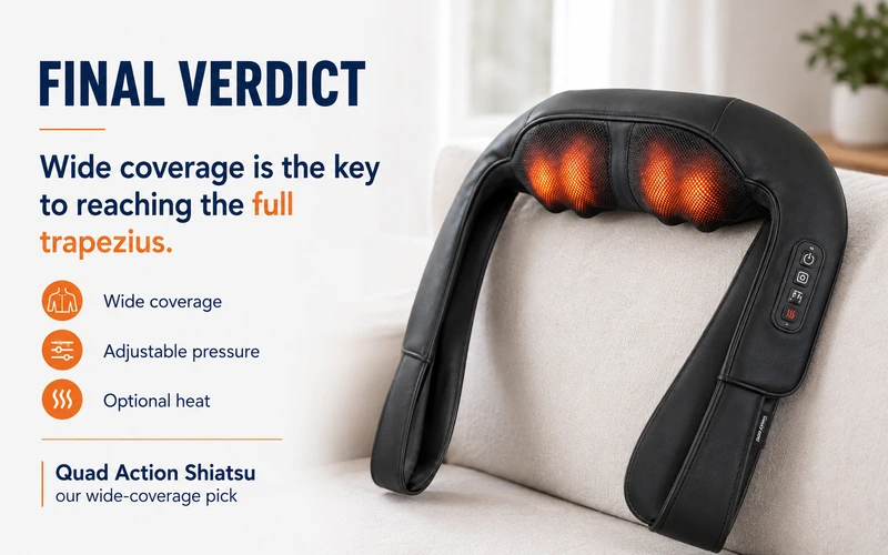 Final verdict on choosing a trapezius massager with wide coverage, adjustable pressure, and optional heat