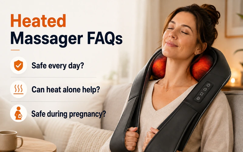 Heated massager FAQs about daily use, whether heat alone can help, and pregnancy safety