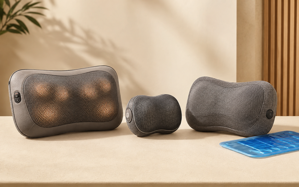 Three massage pillows for versatile, targeted and hot or cold therapy