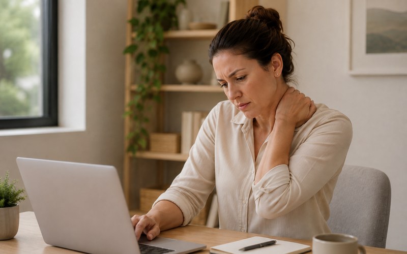 Stress causing tight neck and shoulder muscles